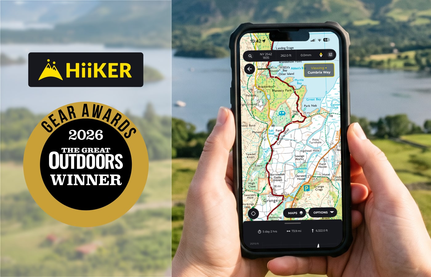 HiiKER named Best Hiking App in The Great Outdoors Gear of the Year Awards