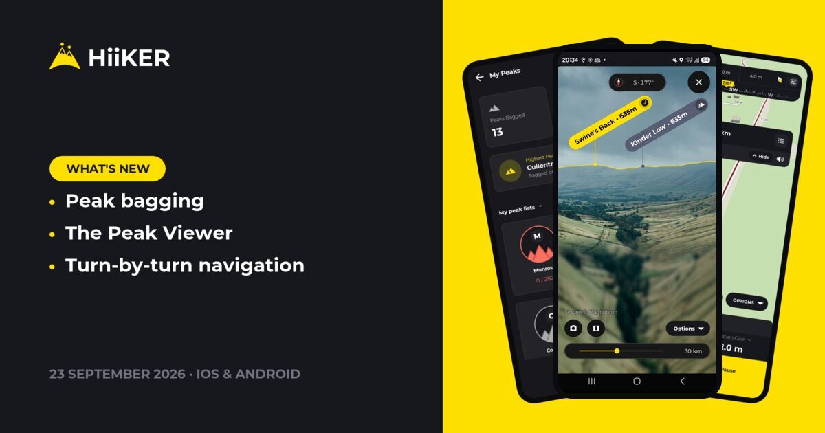 What’s New in HiiKER: Peak Bagging, the Peak Viewer & Turn-by-Turn Navigation — October 2026